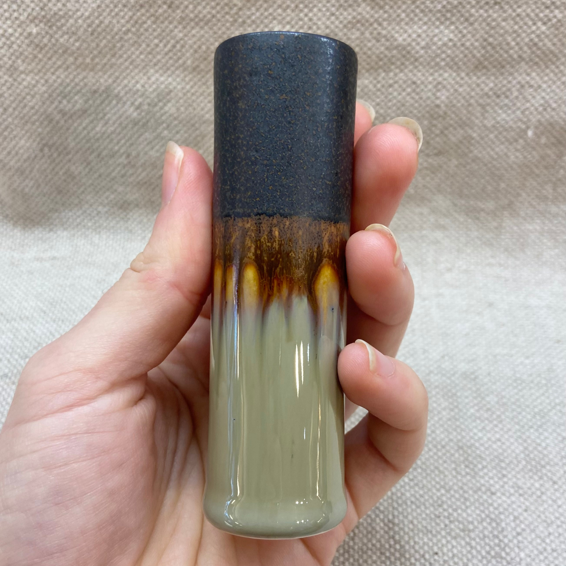 SGW Lab Cylinder Vase Small Taupe Brown