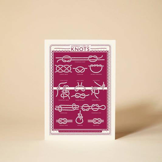 Pressed and Folded Greetings Card - Knots