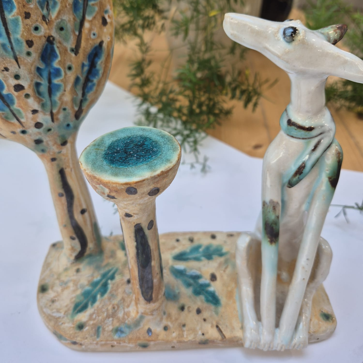 Shelagh Spear Dog with Tree, Bird and Water SS213