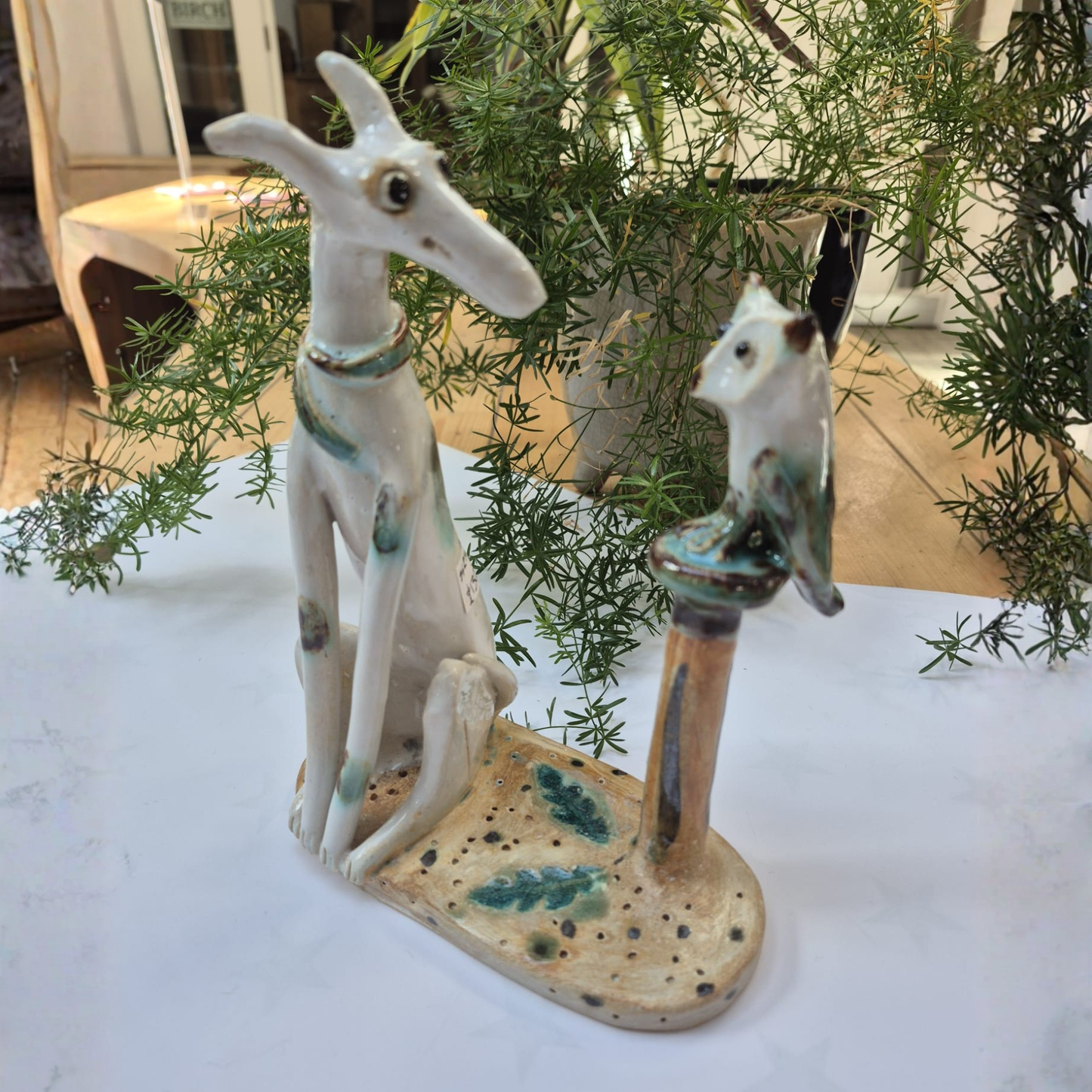 Shelagh Spear Dog and Owl on Post SS214
