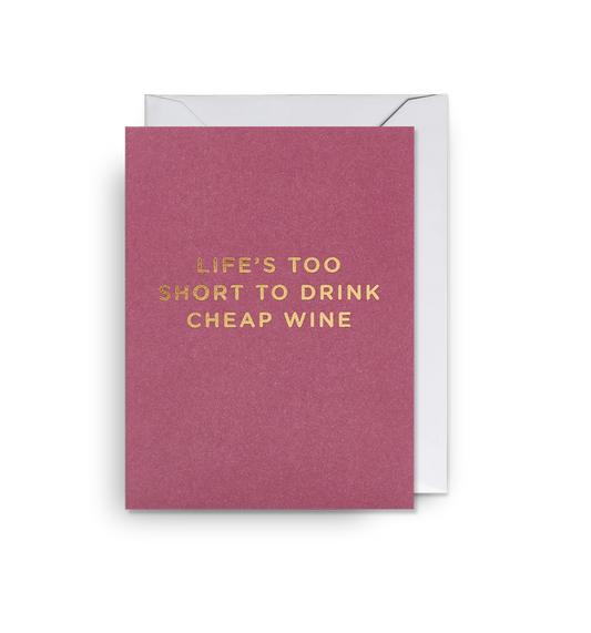 Lagom Mini Greeting Card - Cheap Wine