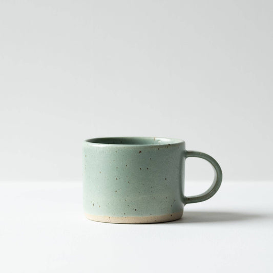 Dor & Tan Short Mug - Celadon & Speckled