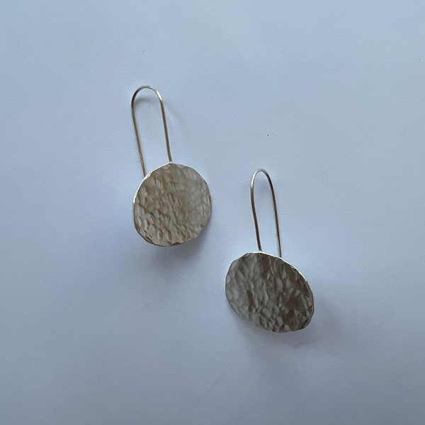 Sarah Drew Silver Pebble Earrings