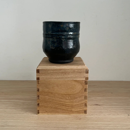 Ray Toms Boxed Yunomi Black Clay With Ash Glaze