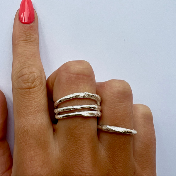 Sarah Drew Recycled Eco Silver Stacking Rings