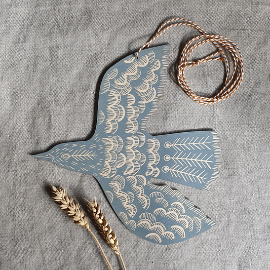 Kate Millbank Hanging Blackbird - Teal