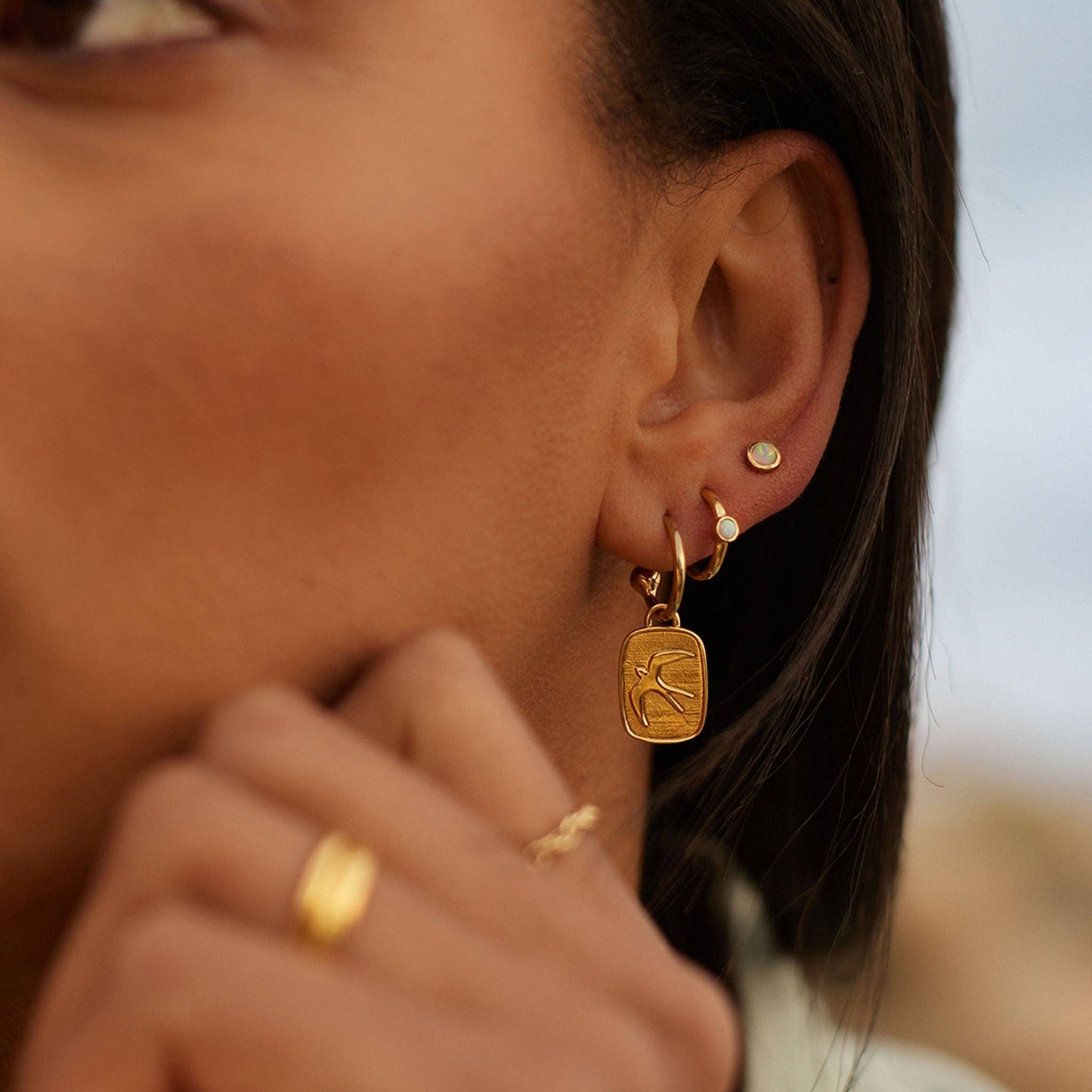 Wanderlust Life - October Opal Birthstone Stud Earrings