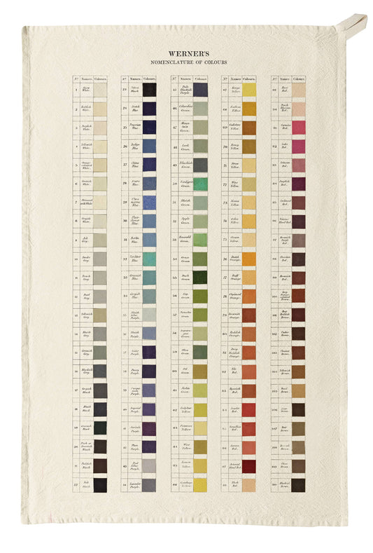Organic Cotton Tea Towel - Werner's Nomenclature of Colours