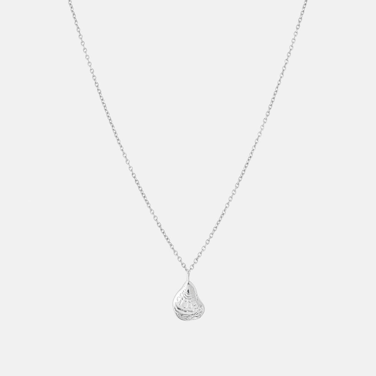 One & Eight Oyster Necklace - Silver