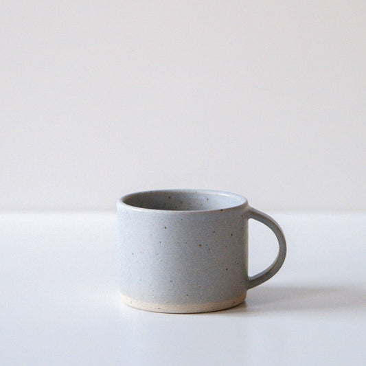 Dor & Tan Ceramic Short Mug - Linen Blue & Speckled