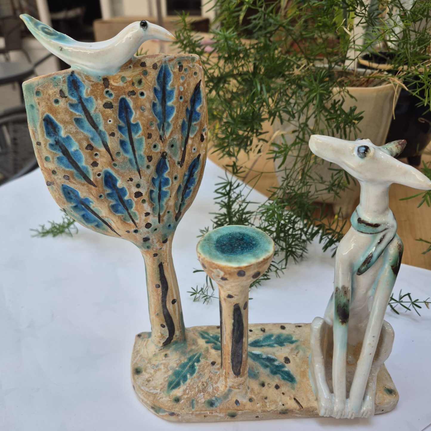 Shelagh Spear Dog with Tree, Bird and Water SS213