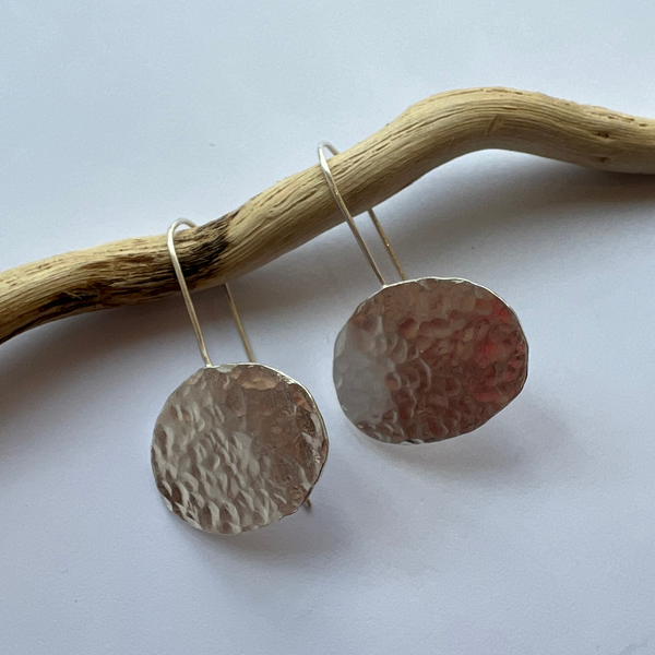 Sarah Drew Silver Pebble Earrings