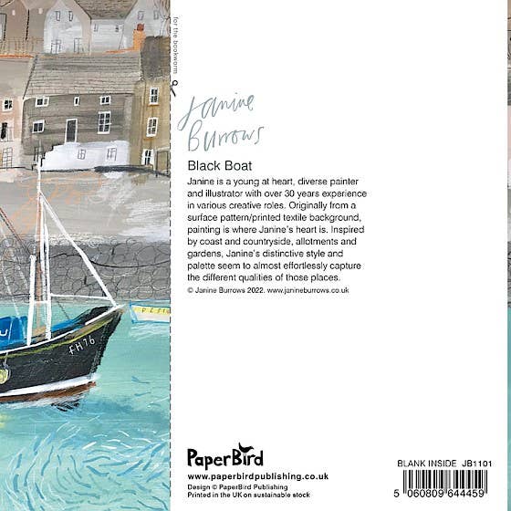 Greetings Card - Black Boat
