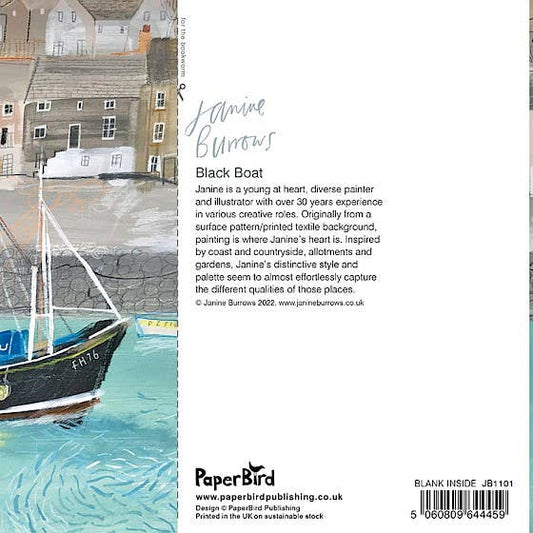 Greetings Card - Black Boat
