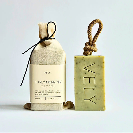 Natural Handmade Soap On A Rope - Early Morning