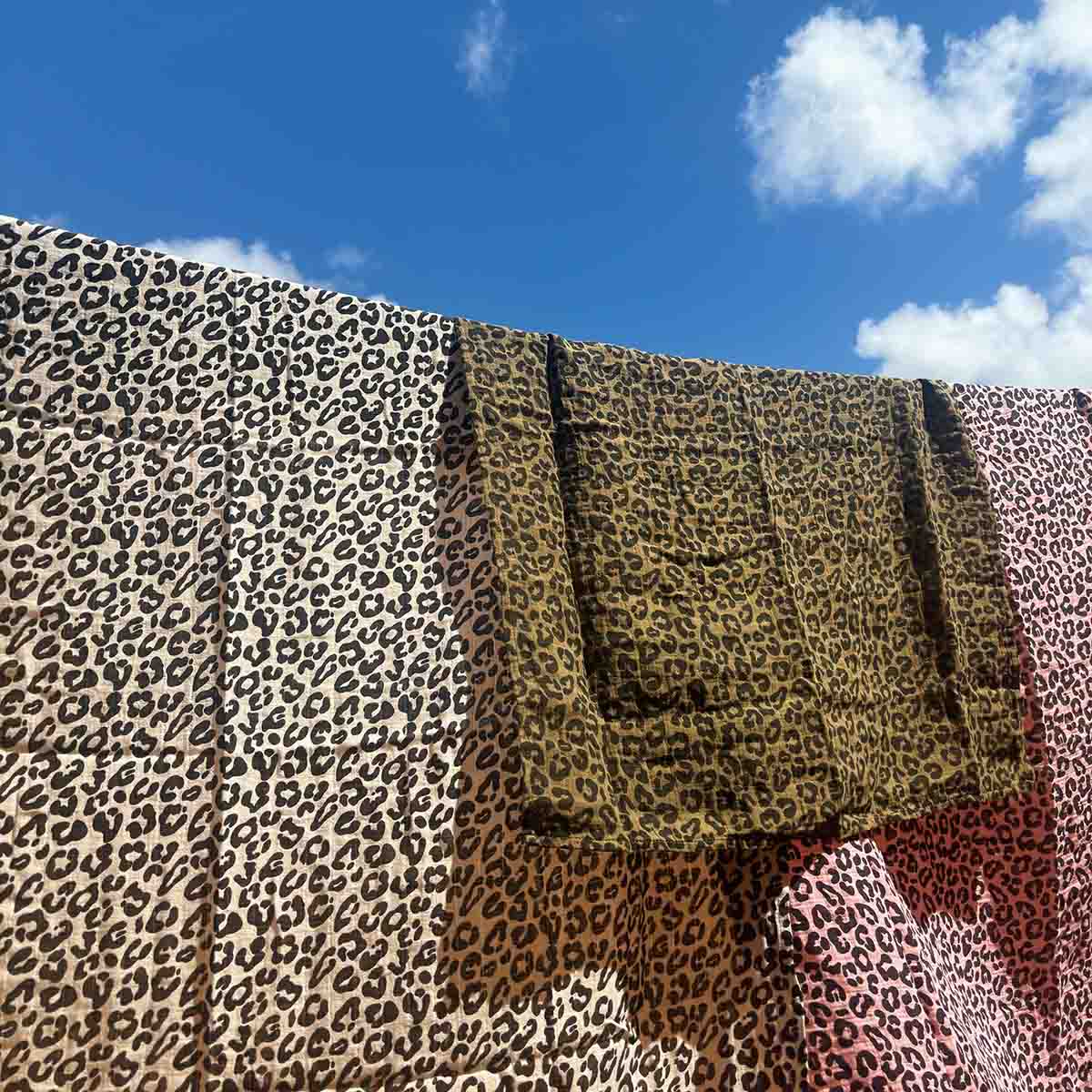 Square Scarf - Olive Green Leopard