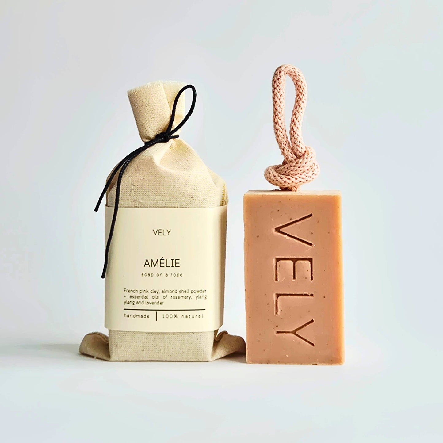 Natural Handmade Soap On A Rope - Amélie