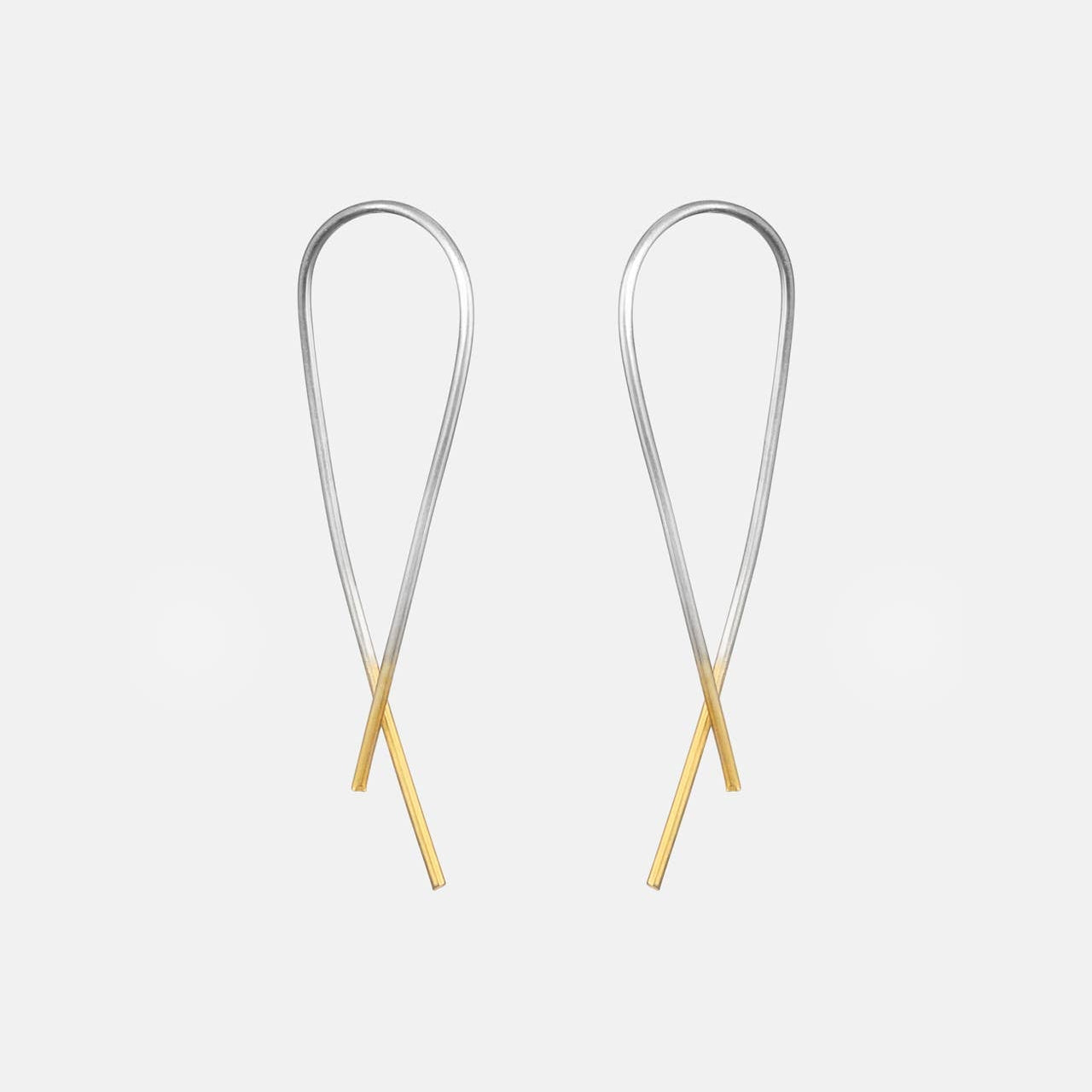 One & Eight Crossover Earrings - Silver & Gold