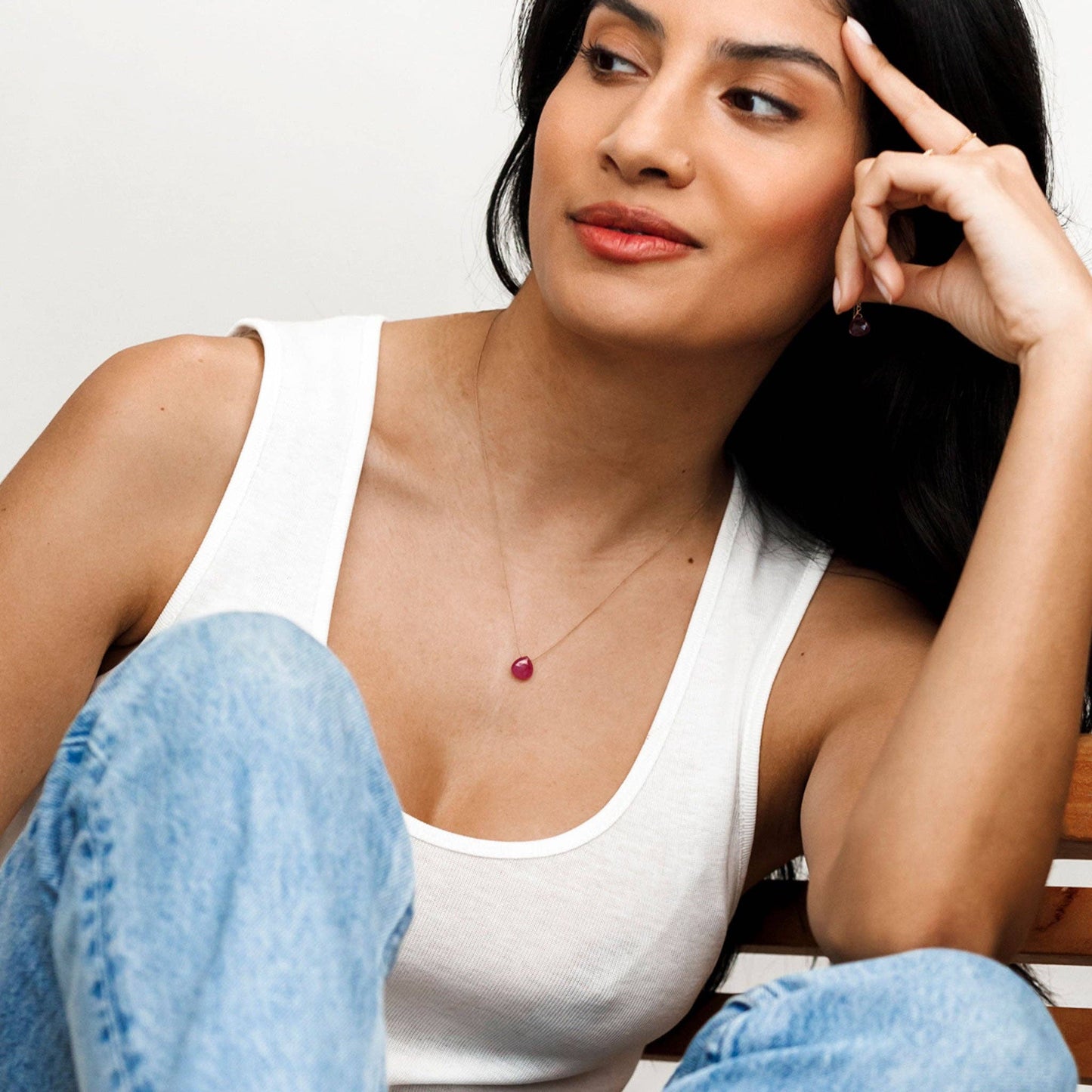 Wanderlust Life September Birthstone Necklace - Pink Sapphire