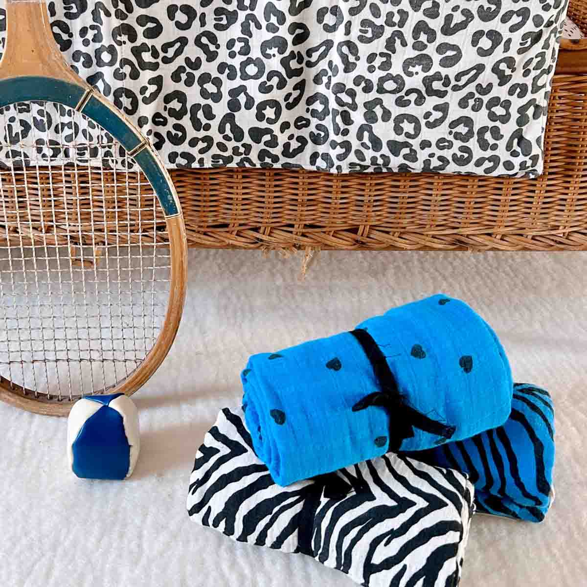 Square Scarf - Blue Hearts