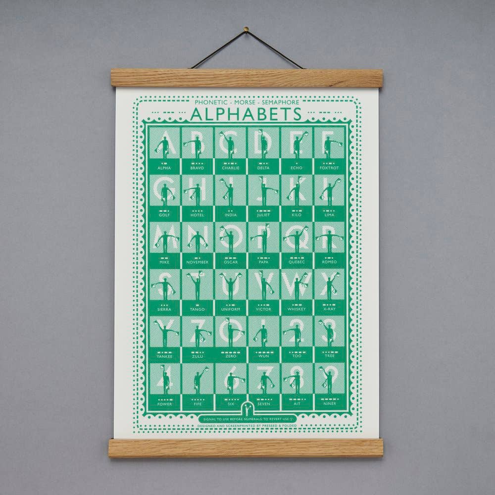 Pressed and Folded Screen Print -  Three Alphabets