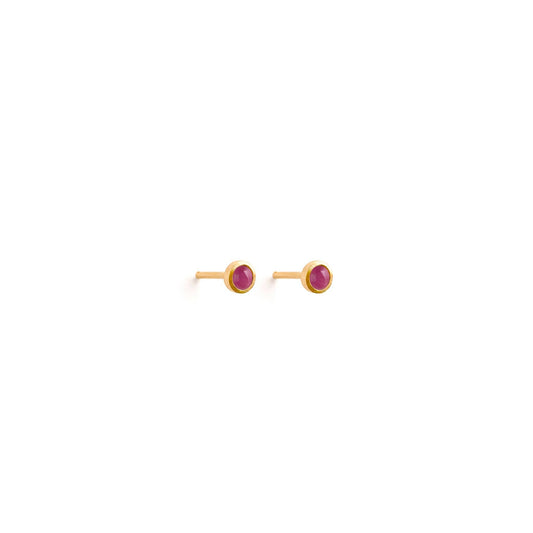 Wanderlust Life - July Ruby Birthstone Stud Earrings
