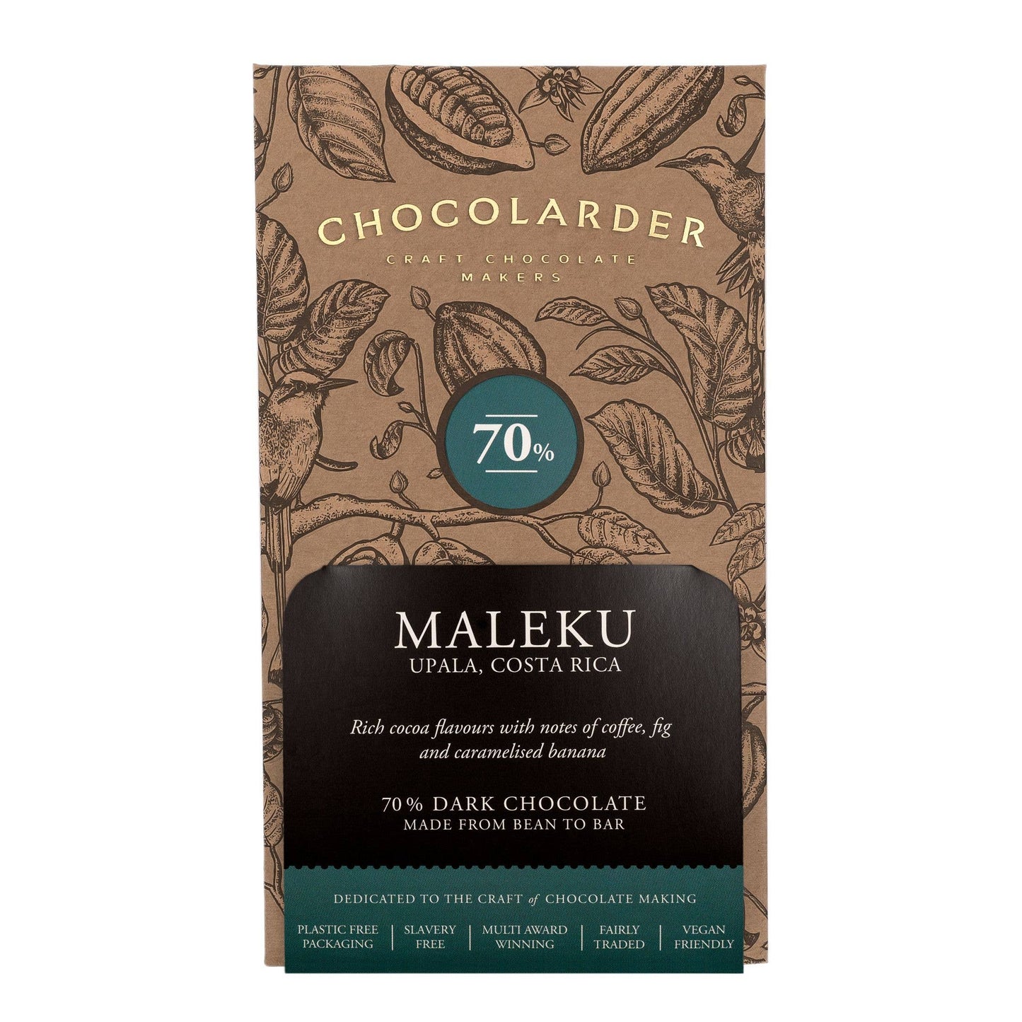 Chocolarder Maleku 70% Dark Chocolate Bar