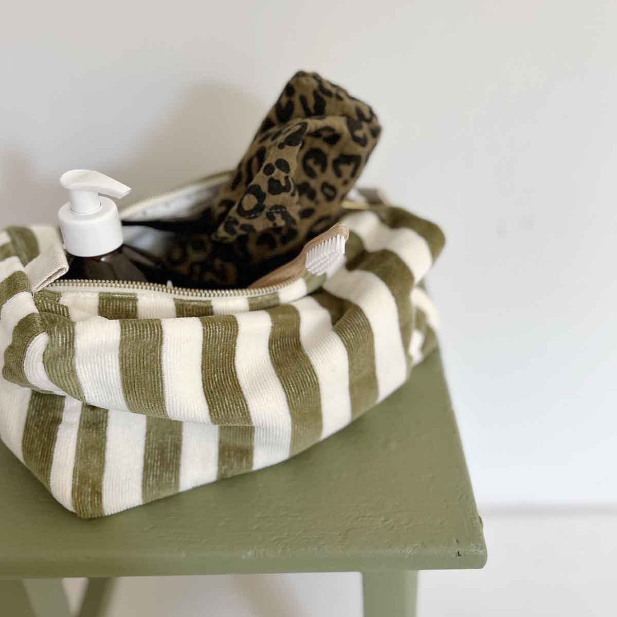 Square Scarf - Olive Green Leopard