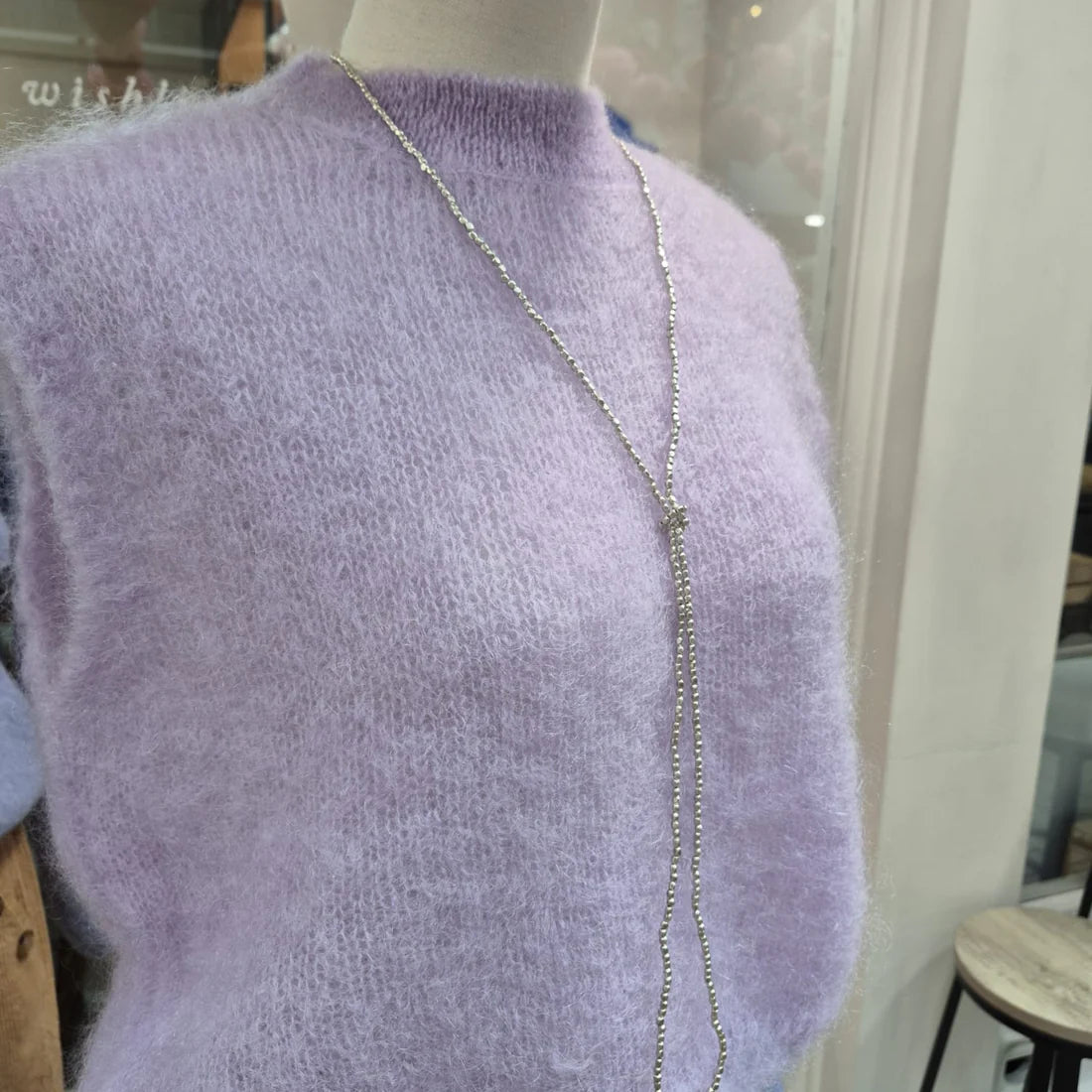 Fluffy Mohair Cropped Vest - Lavender
