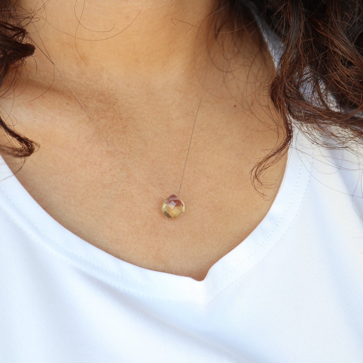 Silk Cord Gemstone Necklace - Ametrine