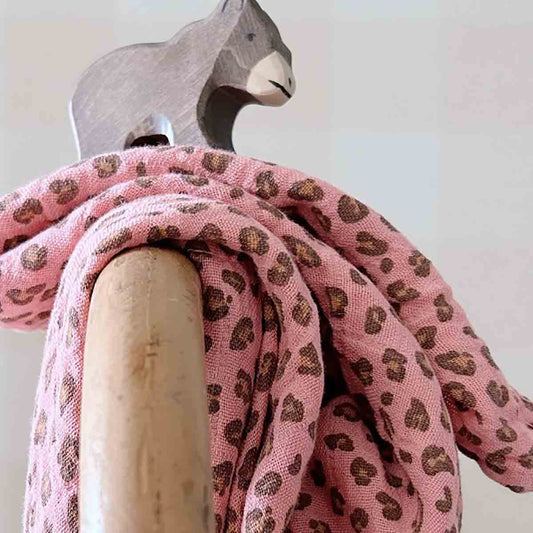 Square Scarf - Geranium Leopard