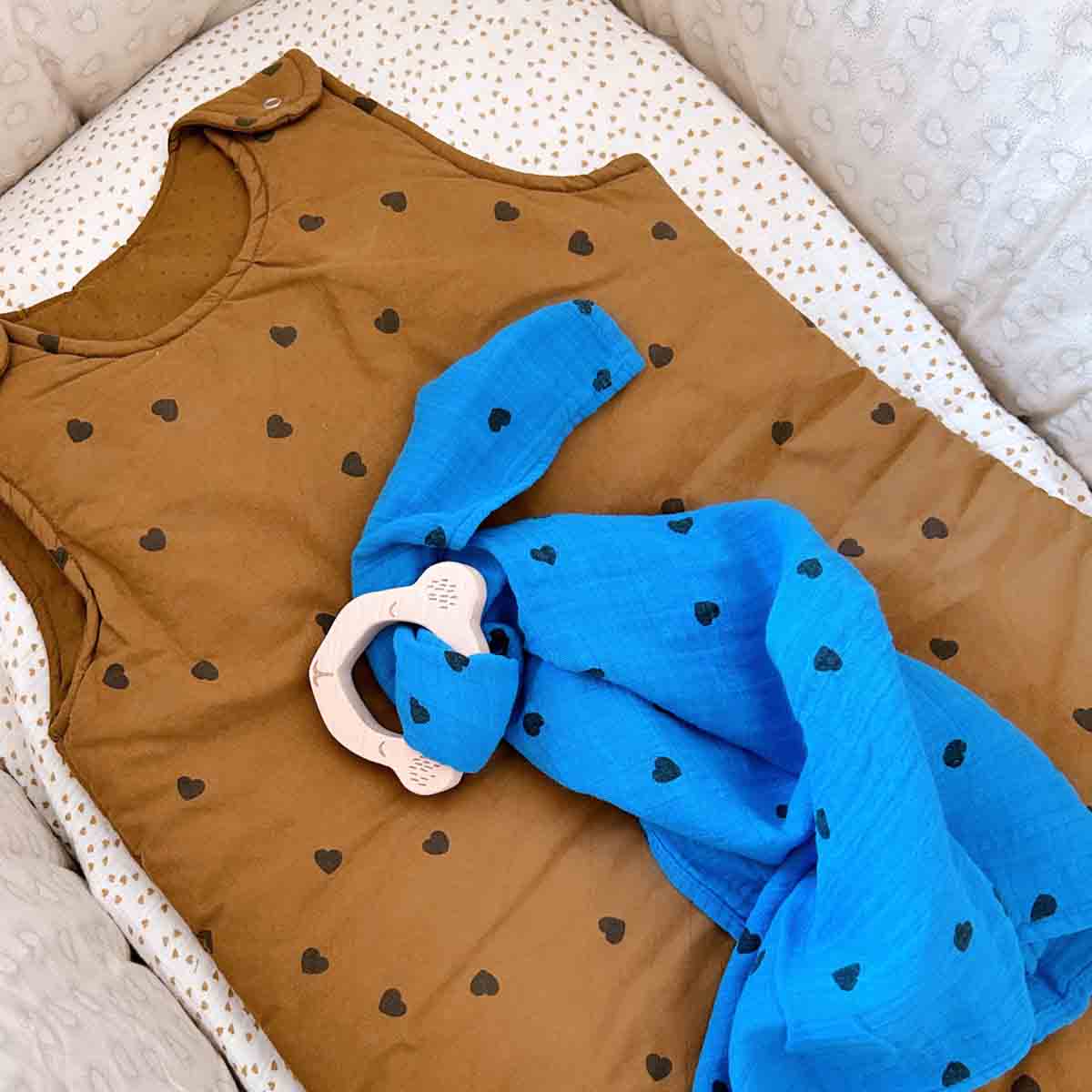 Square Scarf - Blue Hearts