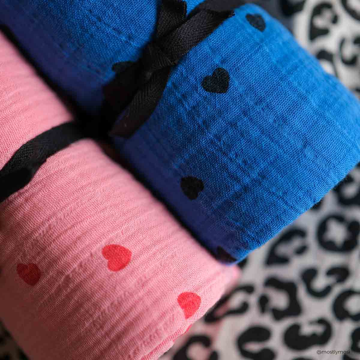 Square Scarf - Blue Hearts
