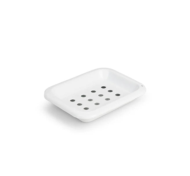British Colour Standard Enamel Soap Dish - Bright White