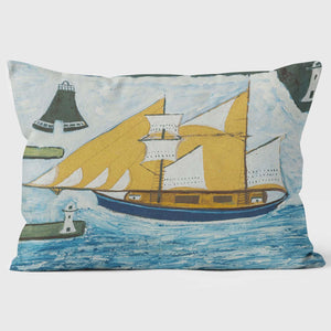 Alfred Wallis Cushion - Blue Ship