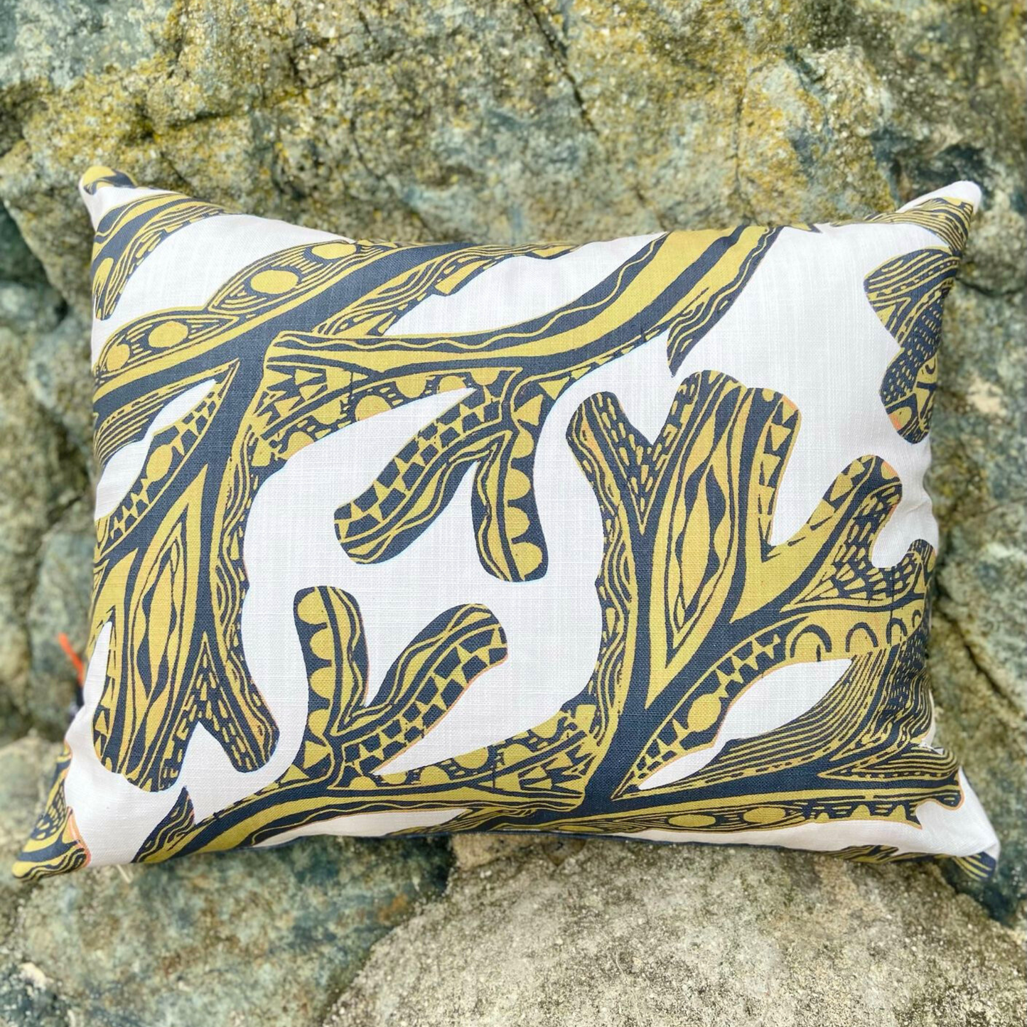 Seaweed Print Cushion - Citrine