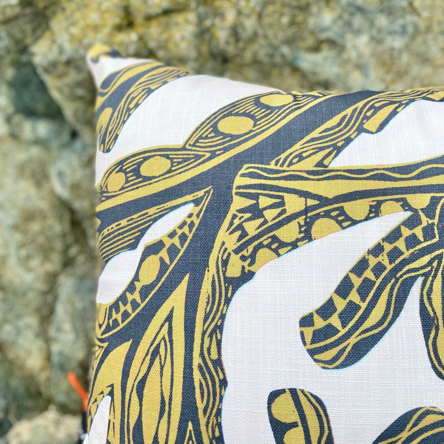 Seaweed Print Cushion - Citrine