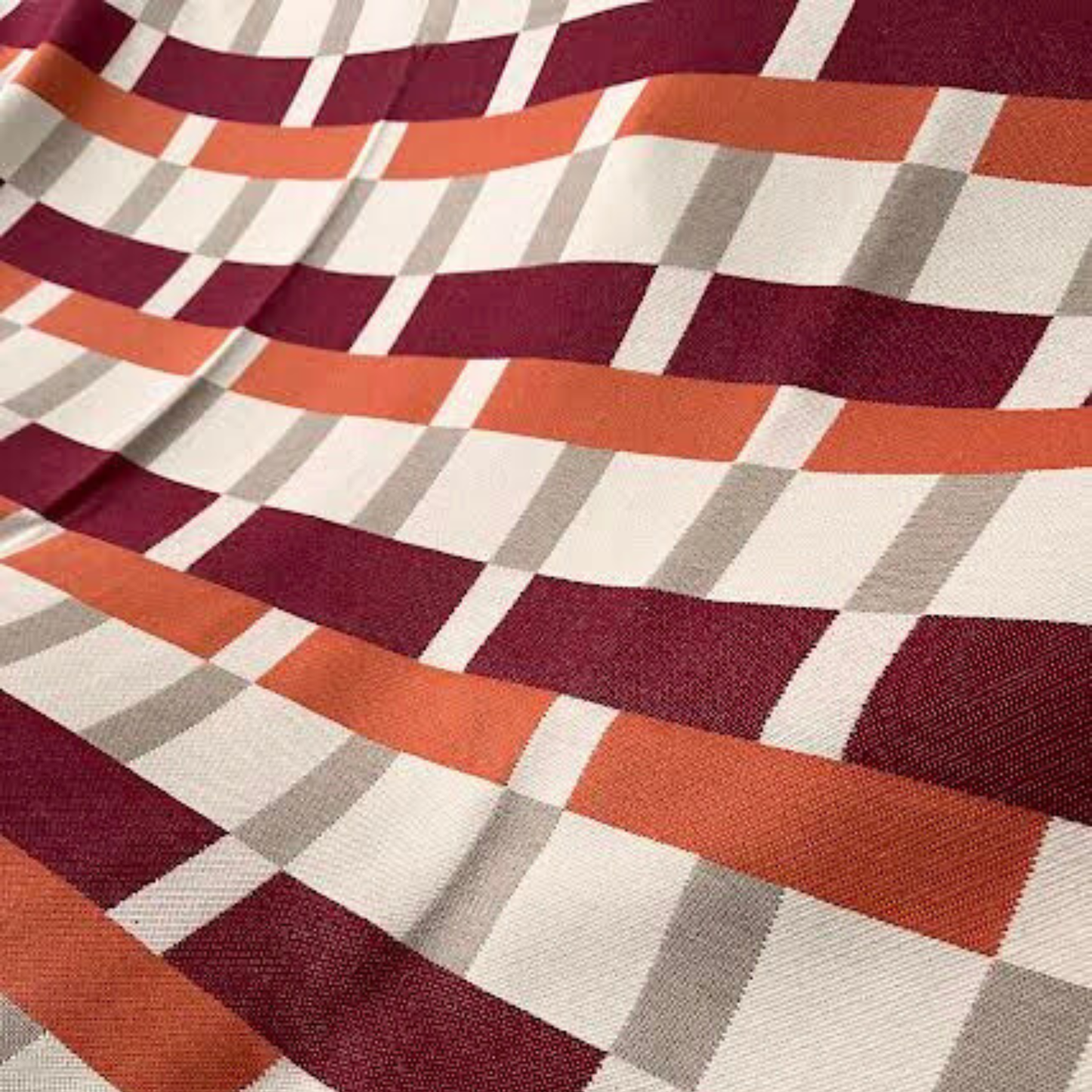 Ian Mankin Checkmate Throw - Claret & Rust