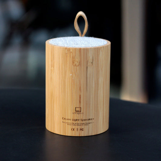 Gingko Design Drum Light Bluetooth Speaker - Bamboo