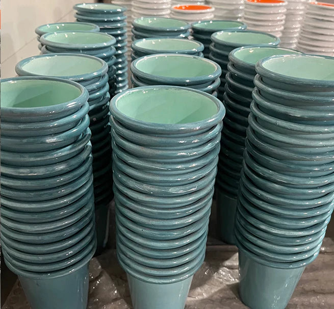 British Colour Standard Enamel Tumbler - Petrol Blue & Eau De Nil