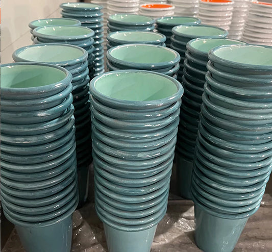 British Colour Standard Enamel Tumbler - Petrol Blue & Eau De Nil