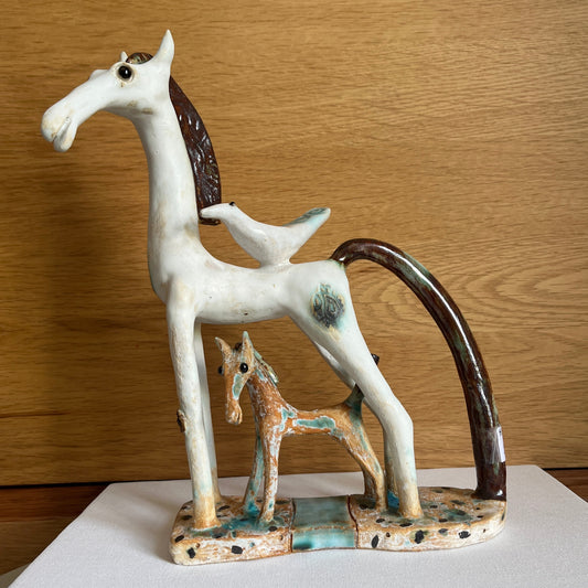 Shelagh Spear Mare, Bird on Back and Foal SS226