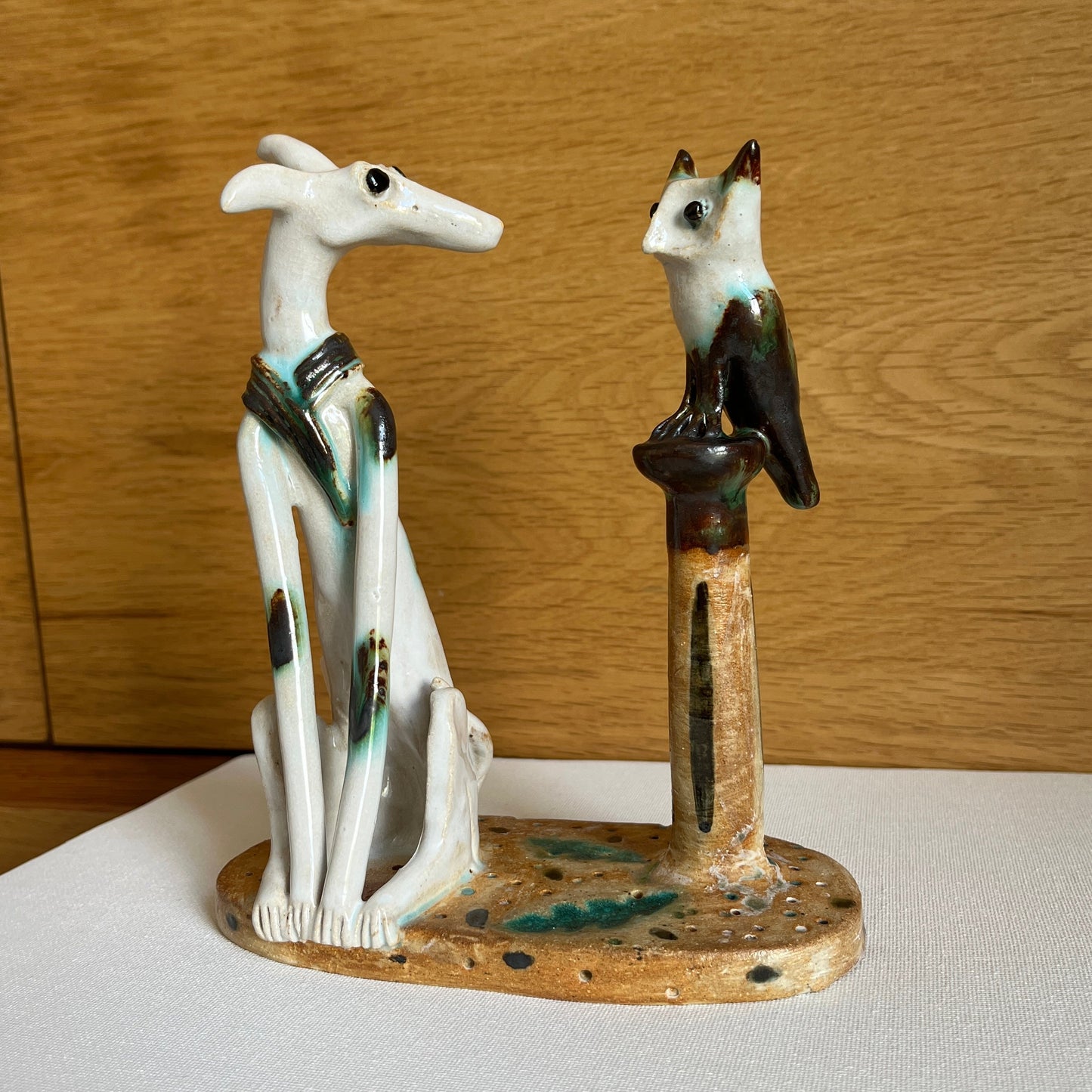 Shelagh Spear Dog and Owl on Post SS229
