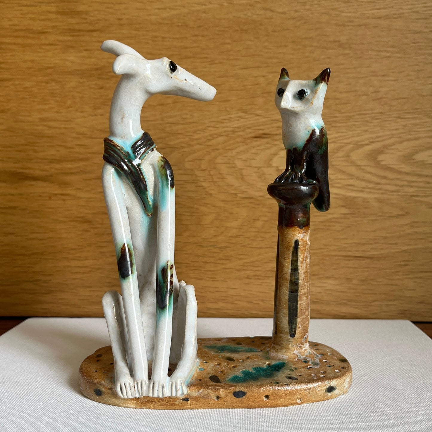 Shelagh Spear Dog and Owl on Post SS229