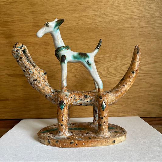Shelagh Spear Dog on Crocodile Bench SS225