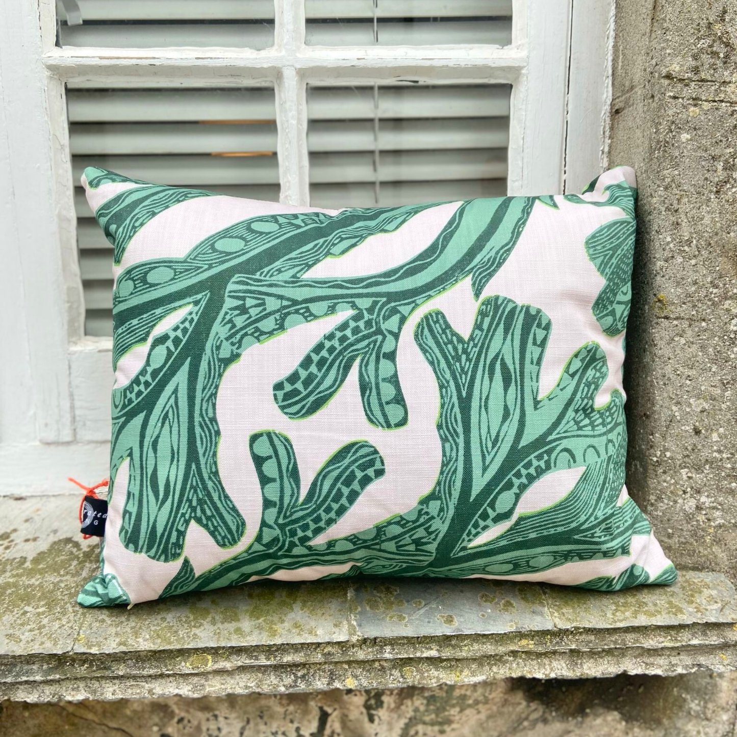Seaweed Print Cushion - Green