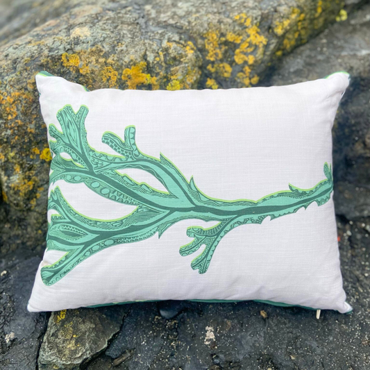Seaweed Print Cushion - Green