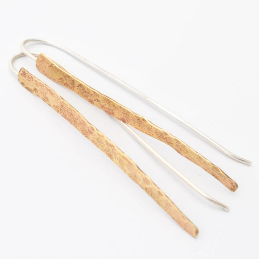 Hammered Brass Shard Earrings