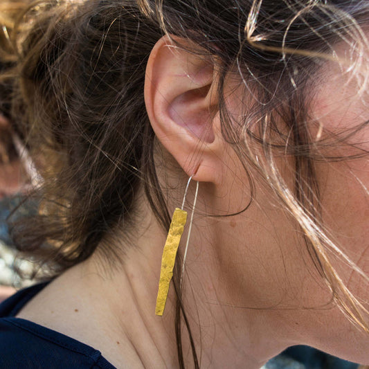 Hammered Brass Shard Earrings