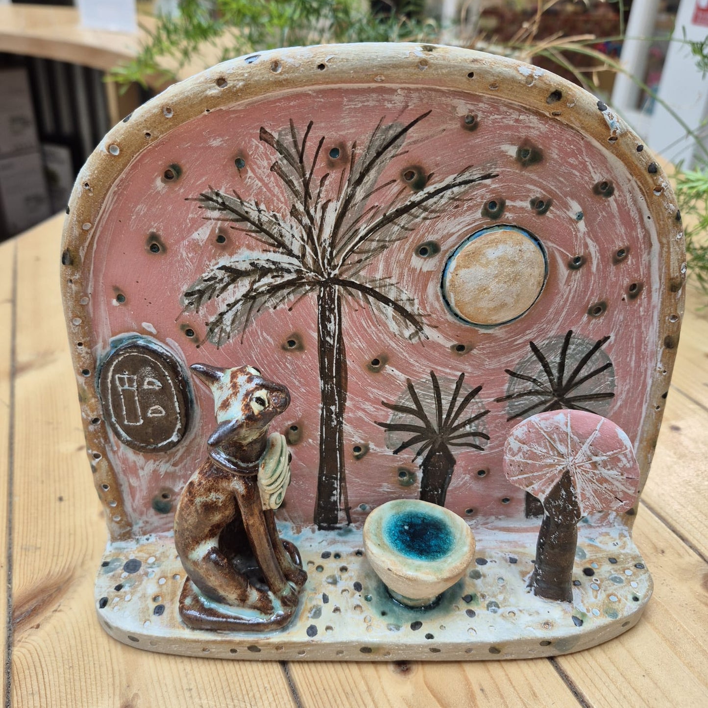 Shelagh Spear Cat & Moon Plaque SS197